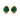 Gold earrings with green gemstones and small diamonds on a white background