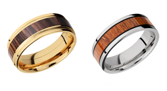 Lashbrook Hardwood rings at Lewis Jewelers