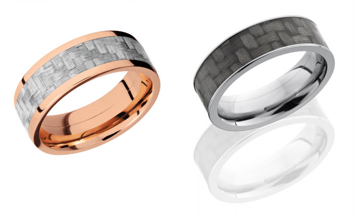 Lashbrook Carbon Fiber rings at Lewis Jewelers