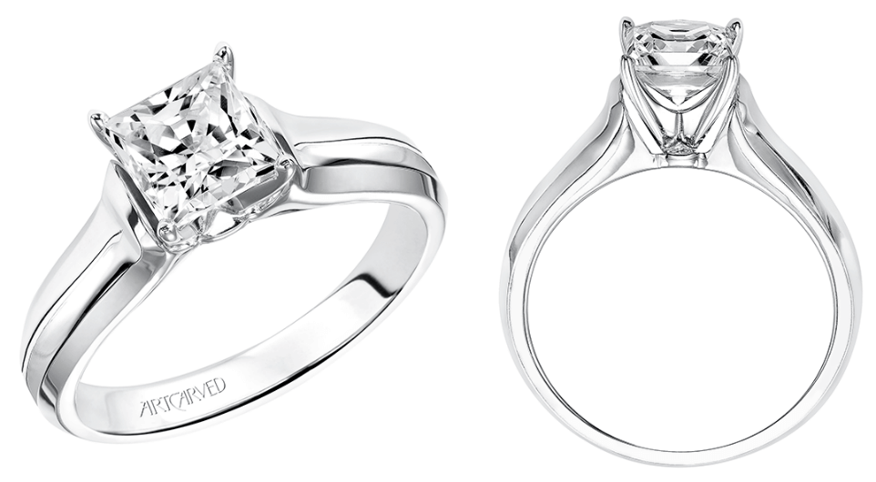 White Gold Diamond ArtCarved Engagement Ring