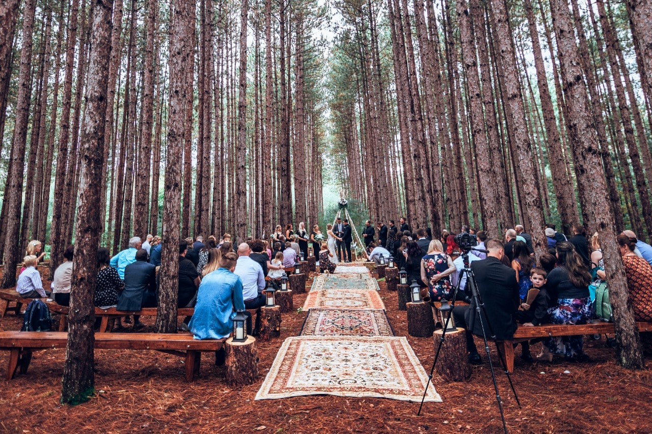 A fall boho wedding in the woods