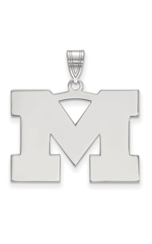 The Collegiate Collection University of Michigan Medium 14K White Gold Block M Pendant