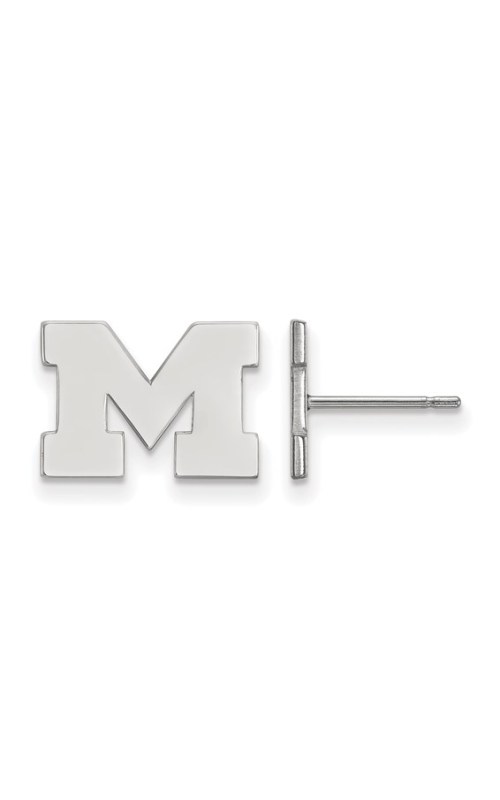 The Collegiate Collection University of Michigan Extra Small 14K White Gold Block M Stud Earrings