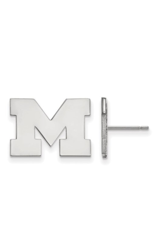 The Collegiate Collection University of Michigan Small 14K White Gold Block M Stud Errings
