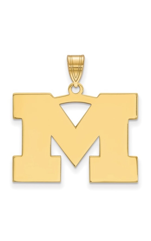 The Collegiate Collection University of Michigan Medium 14K Yellow Gold Block M Pendant