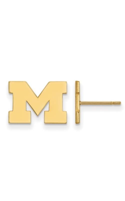 The Collegiate Collection University of Michigan Small 14K Yellow Gold Block M Stud Earrings