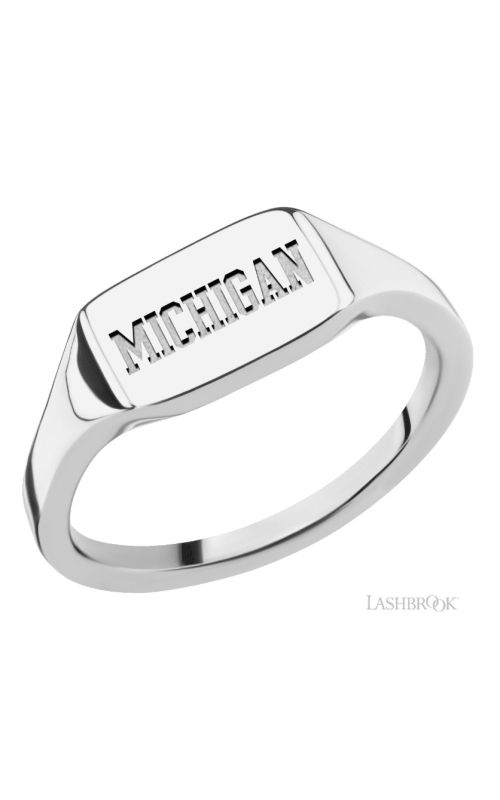 The Collegiate Collection University of Michigan Small Cobalt Chrome Rectangle Signet Ring
