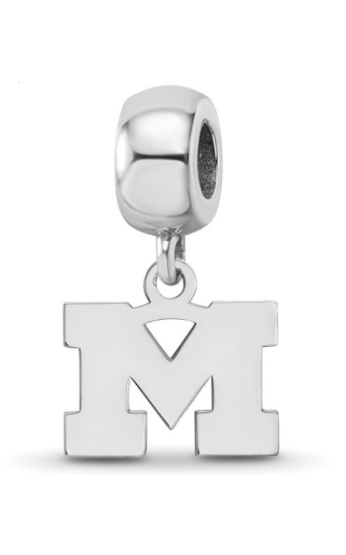 The Collegiate Collection University of Michigan Extra Small Sterling Silver Block M Bracelet Charm