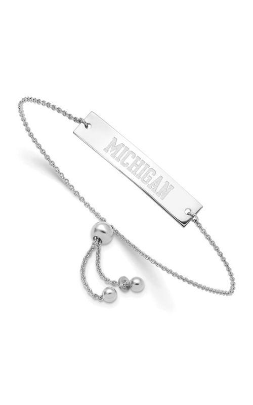 The Collegiate Collection University of Michigan Sterling Silver Horizontal Bar Adjustable Bracelet