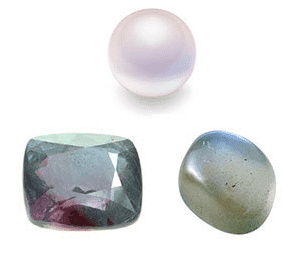 Pearl, Alexandrite and Moonstone