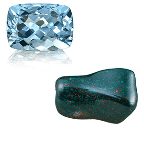 Aquamarine and Bloodstone Aquamarine and Bloodstone